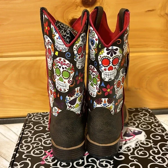 Blazin Roxx Cowgirl Boots Youth Skull New in box size 13.5 - Picture 7 of 8